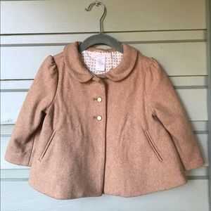 Janie and Jack Wool Blend Baby Coat Camel Tan 12/24M